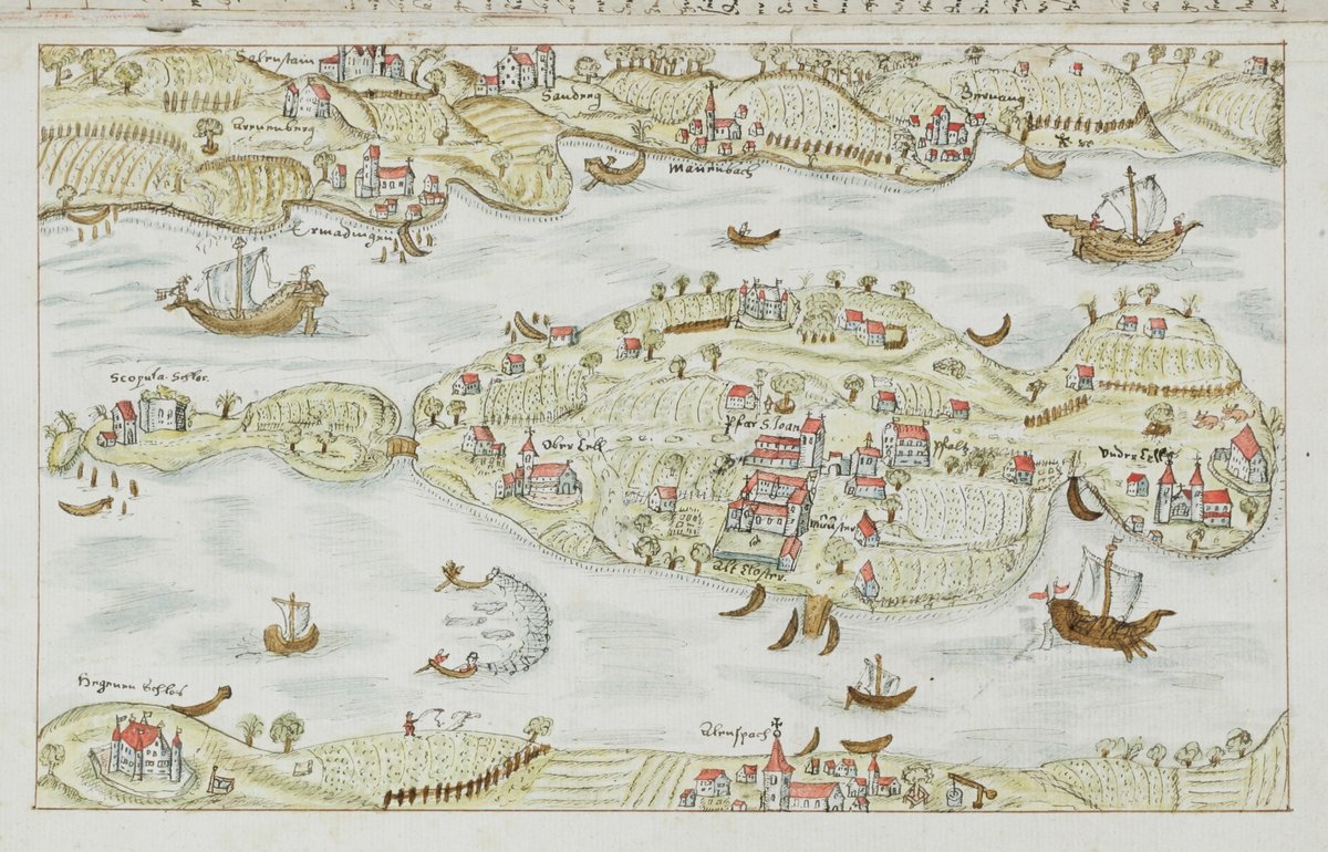 Gezeichnete Karte der Insel Reichenau 