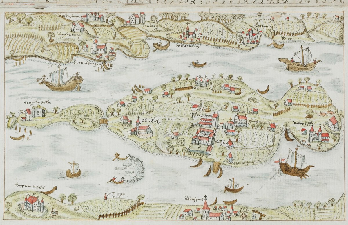 Gezeichnete Karte der Insel Reichenau 
